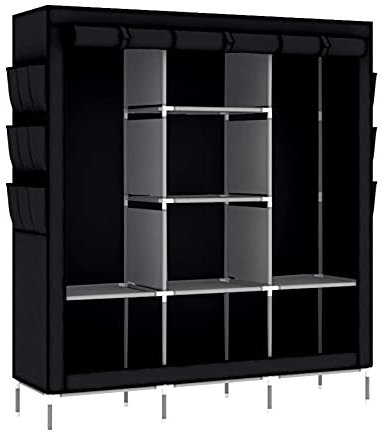 EsEntL Tragbarer Kleiderschrank, freistehender Eckschrank, einfarbiger Stoff-Leinwandschrank, Kleidungsaufbewahrungsschrank für Schlafzimmer und Erwachsene (Größe: 170 x 130 x 45 cm, Farbe: A)
