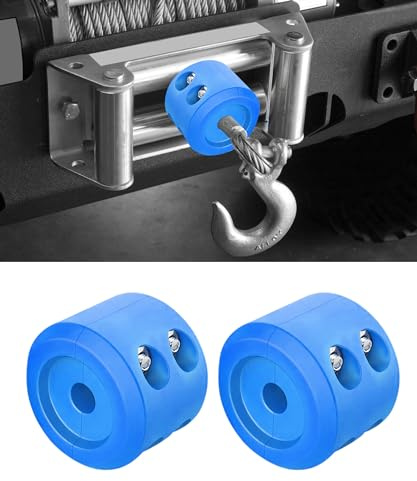 Reswish 2pcs Winch Stopper,Winch Cable Hook Stopper,Winch Cable Stopper Rubber Winch Stopper,Car Accessories Winch Rope Bump Shock Saver Dampener Absorbent Stopper,Winch Stopper (Blue)