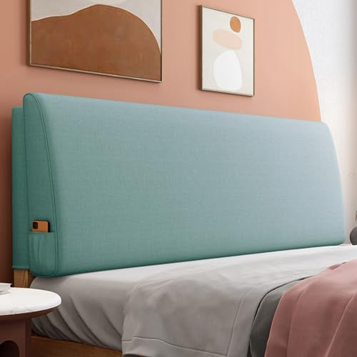 ZZYK Bett Rückenlehne Kopfteil Kissen Wandkissen Lendenkissen Tagesbett Bank Nackenrolle Abnehmbare Bezugsunterstützung Für Fernsehen, Spielen, Ausruhen,Grün,Straps 63/160cm