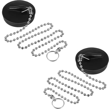 2 Stück Abflussstopfen,Spüle Stöpsel,Stöpsel für Spülbecken,Badewannenstöpsel Gummi,Stöpsel Badewanne & Stopfen Waschbecken,Gummistöpsel für Bad & Küchenhelfer,Abflussstopfen Waschbecken(Schwarz 45cm)