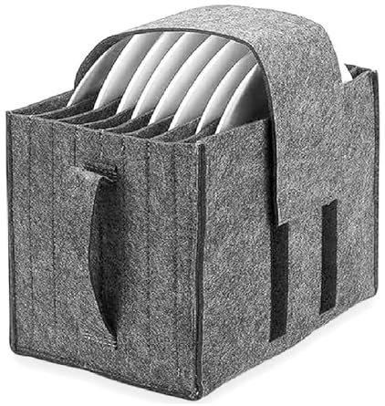 XoeLLe Porta Piatti Salvaspazio per 8 Piatti, Organizzatore Piatti Accessori, Accessori Camper, Borsa in Feltro per Stoviglie da Campeggio, Picnic, Camper, Conservazione (Portapiatti in feltro)