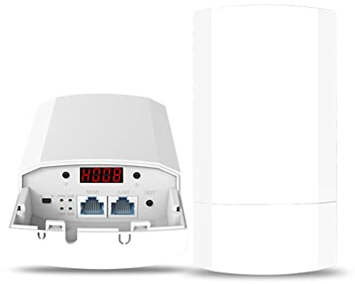 Pesderty Enrutador WiFi para Exteriores 2.4G 300Mbps Repetidor InaláMbrico/Puente WiFi Extensor de Alcance 1KM Cobertura WiFi para CáMara Enchufe de la UE