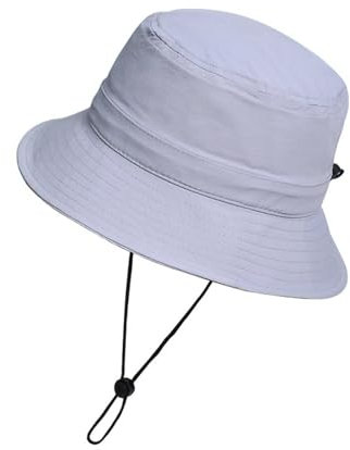 Gyios Sonnenhut Damen wasserdichte Eimerhut Regenhut Sonnenhüte Für Frauen Uv Schutz Verpackter Sommerhut-grau B