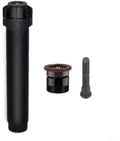 Aspersor emergente con sistema de aspersor, cabezal de aspersor emergente ajustable de 360°, boquilla de riego dispersa enterrada para un riego eficiente del jardín (marrón)