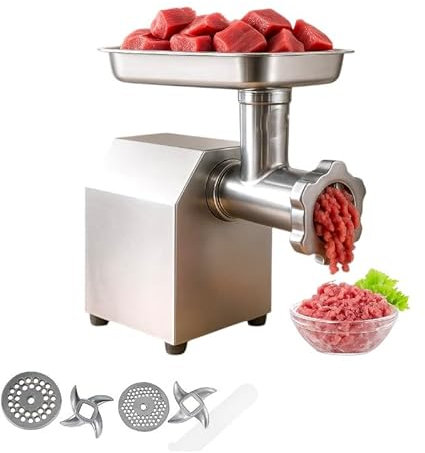 Hachoir à Viande Électrique Professionnel D70 – 850W – Débit 120 kg/h – Lame Simple Coupe – Grilles Ø70 mm (5.5 & 7 mm) – Acier Inox – Monophasé – Facile à Nettoyer – Usage Restauration & Boucherie