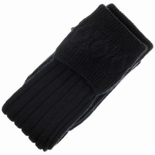 Skotsk ullblandning kilt slangstrumpor, traditionella Highland-kläder, svart vit grå grön, Svart, XL
