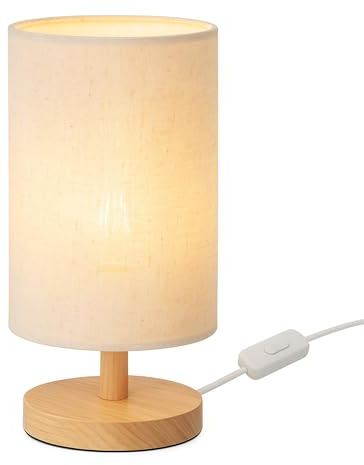 Bedside Table Lamp for Bedroom – Small Nightstand Lamp with Bulb Included, Simple Modern Lamp for Living Room, Office, Dorm, Kids, Study, Reading, Warm Light, Minimalist Bed Side Lighting