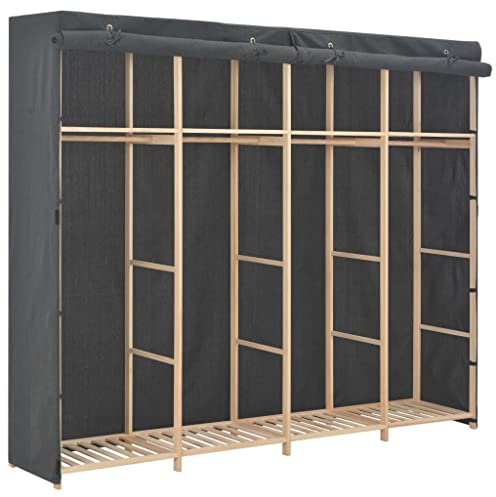 Frdhee Putzschrank Schlafzimmer Schrank,Kleiderschrank Grau 200 x 40 x 170 cm Stoff,Aufbewahrungsschrank für Flur,Wohnzimmer,Schlafzimmer