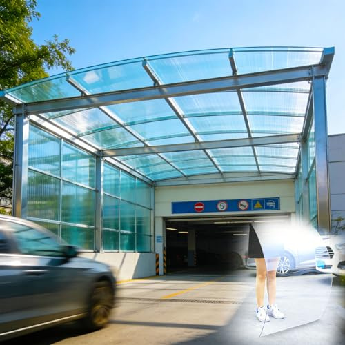 1mm Clear Greenhouse Roof Panels, Pergola Plastic Roofing Panels, Cuts Easily, Suitable for Outdoor, Garden, Garage, Lighting Channel, Greenhouse(1.56 * 1m/5.1 * 3.3ft)