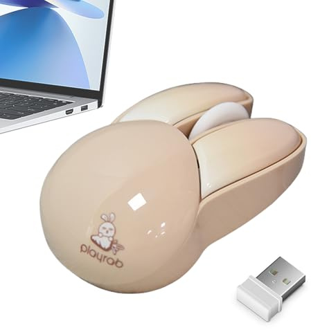 Kanin trådlös mus | Kaninpekare tyst | 2,4 G batteridriven djurdesignkontroll | kompakt inmatningsenhet för bärbar dator PC skrivbordsspel