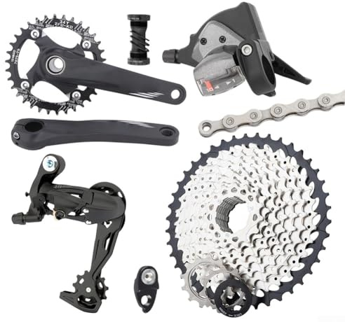 BlesConi Groupe de transmission 10 vitesses pour VTT | Kit de construction léger en aluminium avec changement de vitesse précis (pédalier 36T)