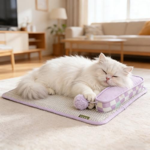 Kühlmatte für Hunde Katzen, Selbst Kühlende Hundematte mit Kissen, Summer Kühlkissen, hundematte, Haustier Kühlmatte, Cooling Mat for Dog Cat Pets, für Zuhause Unterwegs oder im Auto (1PC)