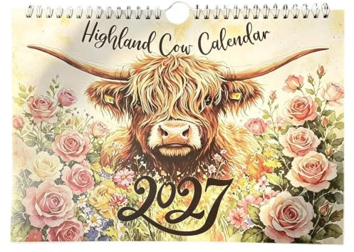 Calendrier de Vaches Calendrier Mensuel À 2027 Avec Vache Drôle Décoratif