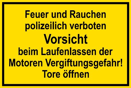 Warnschild aus Folie - Feuer und Rauchen polizeilich verboten - 45 X 30 cm