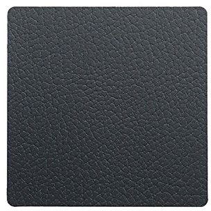 LindDNA Square Glasuntersetzer, Leder, Schwarz, 10 cm x 10 cm