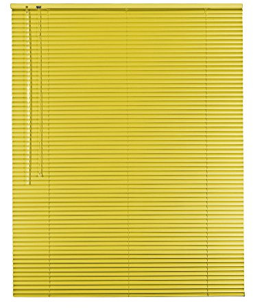 Original Easy-Shadow Aluminium Jalousie Jalousette Breite 130 x 150 cm Höhe in Farbe gelb - Bedienseite links - Fensterjalousie Jalousien Alu-Jalousien Alu-Jalousetten Fenster Rollo Lamellenbreite 25 mm Lamellen / Maßanfertigung