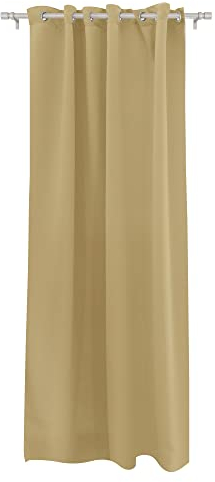 Victoria M. Aurora Verdunkelungsvorhang Blickdicht, Thermovorhang, Ösenvorhang, Schallschutz Vorhang 140 x 245cm, Creme