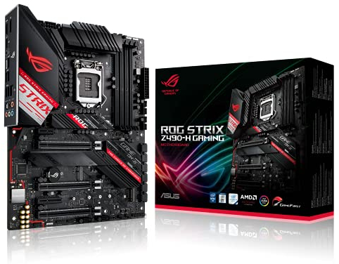 ASUS ROG Strix Z490-H Gaming Intel Z490 LGA 1200 ATX Motherboard (14 Power Stages, DDR4 4600, Intel 2.5 GB Ethernet, USB 3.2 Gen 2, SATA and AURA Sync)