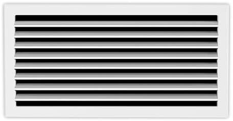 Desconocido Rejilla de Retorno Blanca con Lamas Horizontales Fijas de 45º para Aire Acondicionado, Entrada de Aire (350 x 150mm)