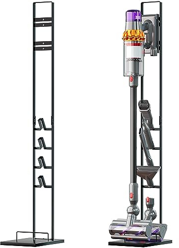 vhbw Staubsaugerhalter Ständer kompatibel mit Dyson V7, V8 Akku-Staubsauger, Handstaubsauger - dunkelgrau