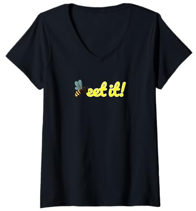 Damen Beet It Funny Bee T-Shirt mit V-Ausschnitt