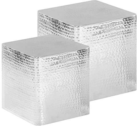 INLIFE Couchtische 2 STK. Silbern Aluminium