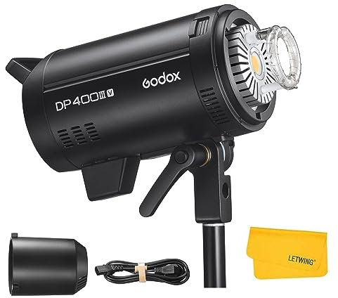 Godox DP400III-V DP400IIIV Studio Flash Strobe, 400Ws Power 5600K Strobe Light 2.4G Wireless X System with Bowens Mount Photography Monolight for Wedding Fashion Advertising Photography