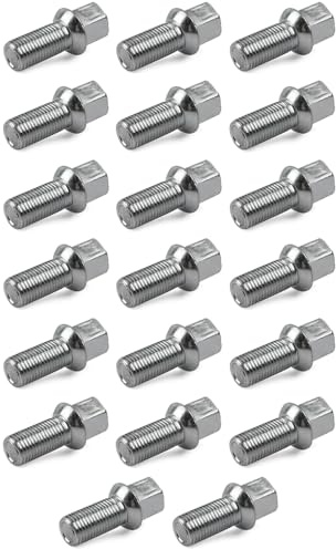 ROBUST 20 Pcs Standart Wheel Nut Stud Bolt 17mm Hex M14x1.5 27mm for Audi A2 A3 A4 TT Seat Ibiza Leon Skoda Fabia Octavia Superb Volkswagen Arteon Caddy Golf Polo Touran T-Roc 431601139A 8D0601139A