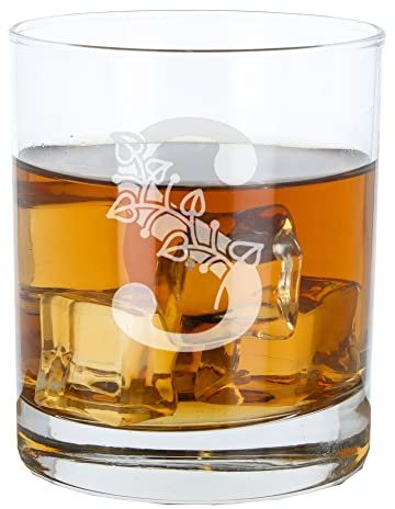 Vaso de whisky grabado con inicial con monograma personalizado, regalo de cumpleaños para ella o él, regalo personalizado para ella o él, vaso de whisky grabado con inicial personalizable