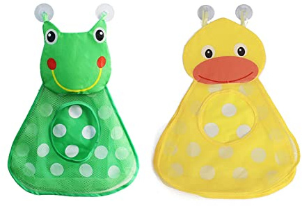 2 Stück Badespielzeug Aufbewahrung Badewannenspielzeug Netz, Baby-Badespielzeug-Organizer, Niedliche Tierform Badewannen-Spielzeughalter, Badespielzeug-Netz für Bath Toy