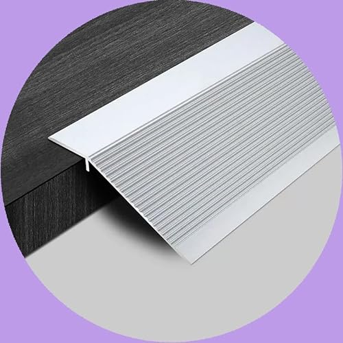 WINARA Übergangsschiene Aluminium Übergangsleiste, Übergangsprofil Höhenausgleich 10-40mm,Bodenprofil Alu Silber, Böden Überbrücken Die Lücke (Color : Silver, Size : Length 90cm (3ft))