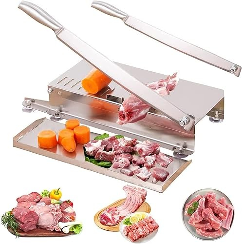 trancheuse à jambon Trancheuse Manuelle De Viande D'os, Machine De Coupe D'acier Inoxydable, Machine De Découpe De Boeuf De Poulet De Poisson De Côtes For La Cuisine À La Maison Et Commerciale