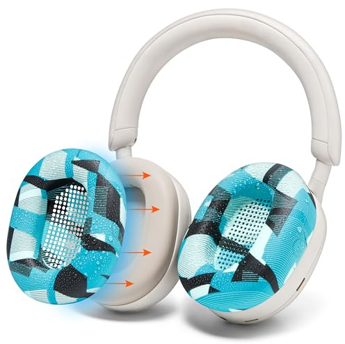 WC SweatZ XM5 - Copricuscinetti antisudore per Sony WH1000XM5 | Da Wicked Cushions | Protezione 360 completa, antisudore e lavabile | Cyan Prism