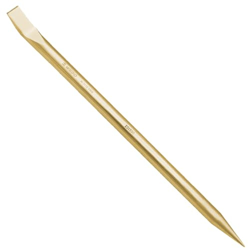 WEDO Non-Sparking Pointed Pry Bar 500mm(20),Aluminium Bronze | Heavy Duty Spark-free Crow bar, Chisel and Pointed Tip Alignment Bar, Corrosion-Resistant,Non-Magnetic, BAM & FM Certificate