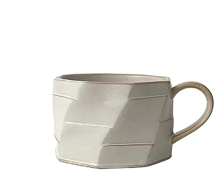 HARAY Tazze per tazze Tazza da caffè in ceramica retrò Tazza da latte Tazza da caffè americana, tazza da caffè Tazza di caffè (Color : White)