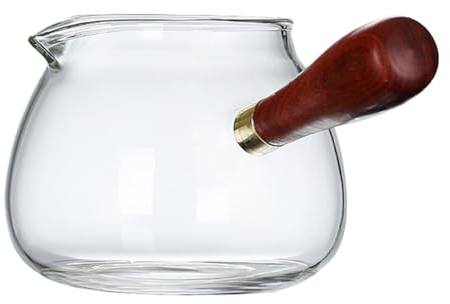 LABRIMP Heat-Resistant Glass Saucepan 350ml Side Handle, Nonstick Pasta Pot for Cooking Soup, Milk and Baby Food on Stovetop