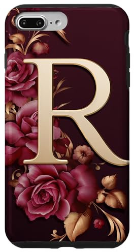 Initial Letter R Floral Case for iPhone 7 Plus/8 Plus