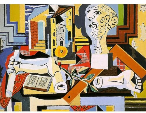 GYTRI CGFHJ Pablo Picasso Gips Kopf und Arm Poster Abstrakte Wandkunst Picasso Leinwand Gemälde Farbe Skulptur Drucke für Wohnkultur Bild 90x60cm ungerahmt