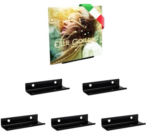 Shootforthestars 6PZ Porta Vinili da Parete Resistenti da 10 cm - Mensole da Muro Invisibili - Supporto Trasparente Porta Dischi Vinile (Nero)