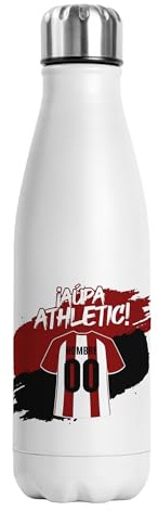 Botella Térmica Personalizada Fútbol Bilbao | Regalo Original para Aficionados del Fútbol | Regalo Camisetas Equipos Futbol | Termo Acero Inoxidable Doble Capa 500 ml (Bilbao)