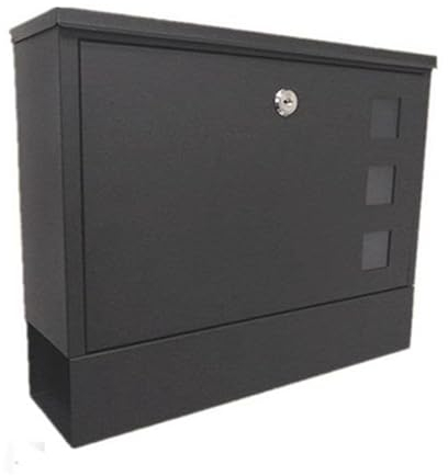 xjdagaoge Briefkasten, Wandpaketbox für den Außenbereich, Sicherer Paketbriefkasten Mit Schloss und Schlüssel, Abgedecktes ZeitungsfachGroßes Fassungsvermögen, Schwarz