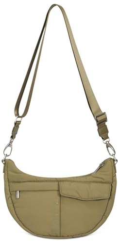 Expatrié Borsa a Tracolla Donna - Vivy - Borsetta Mezzaluna - Borsa Piumino Piccola - Soft Crossbody Half Moon Bag - Regolabile Marsupio alla Moda - Impermeabile