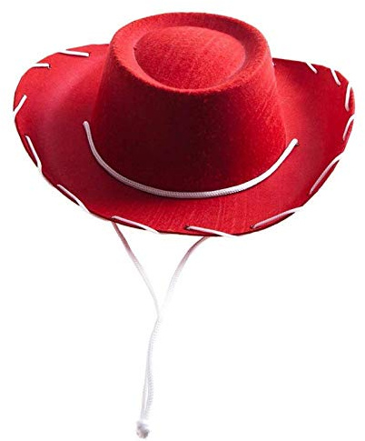 SRTUMEY Cowboyhut für Damen Western Cowboyhut mit formbarer Krempe Retro Westernhut Filz Cowgirlhut Requisiten Rot 1 Stück Kleidung und Dekorationen Basketballmützen Feiertag Cowboy Zylinder