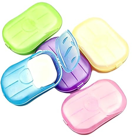 Tustao 500 Sheets Disposable Soap Paper 5 Boxes Hand Cleaner Fragrance Mini Color Soap Paper for school Indoor, Outdoor, Travel, Camping Hiking, Camping Soaps Sheets