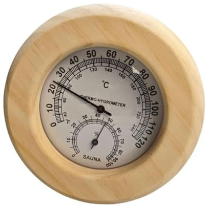 Baoblaze Thermomètre hygromètre en Bois pour Sauna, hygromètre, thermomètre et hygromètre pour Chambre à Coucher, Salle de Bain, Serre, Blanc