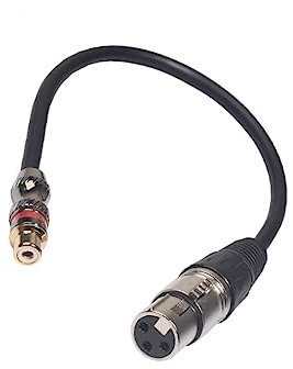 LALADEFIEE 0.3m Female to Female Audio Cable Adapter for Speakers and Microphones Connector for Sound Transmission Black