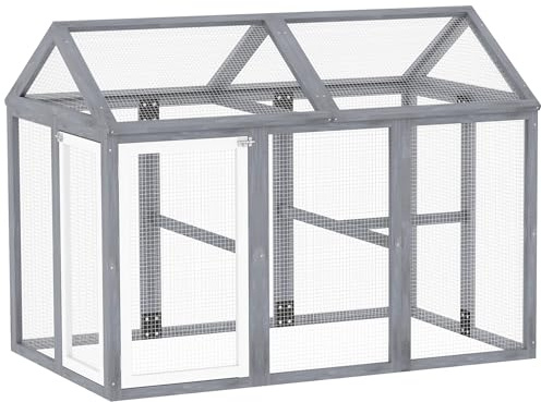 PawHut Grand poulailler en bois avec design combinable Gris