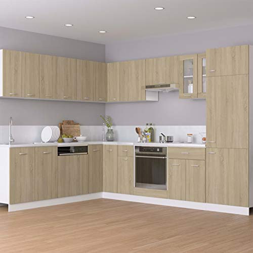Küchenunterschrank Eiche Sonoma mit Herdschlitz 60 x 46 x 81,5 cm Spanplattenmaterial