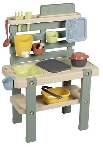 Smoby Life - Matschküche für Kinder - Outdoor-Spielküche mit Zubehör - 90% Recyclinganteil, UV-beständig - Ab 3 Jahre