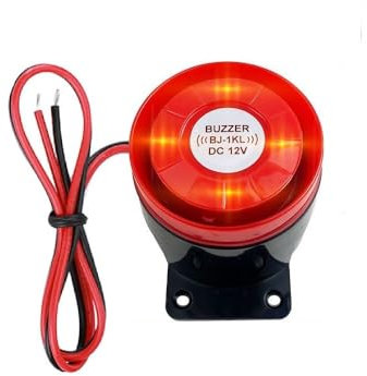 Switian 120dB Security Alarm with Red LED Strobe - Wired 220V Dual Alert Siren for Home, Business & Industrial Use (Indoor & Outdoor)